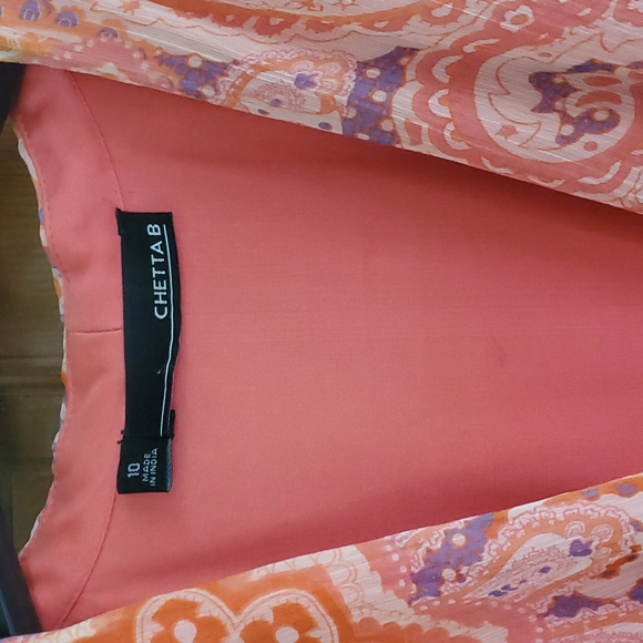 CHEETA B gorgeous peach flowing dress with tie waist - Picture 2 of 3